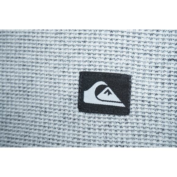 Quiksilver Waffle Knit Hoodie Men’s Large Gray Long Sleeve Pullover Surf Skate - Picture 3 of 4